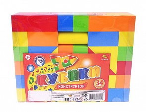 Кубики - Конструктор, 34 предмета, в пакете (ABtoys, PT-00478)